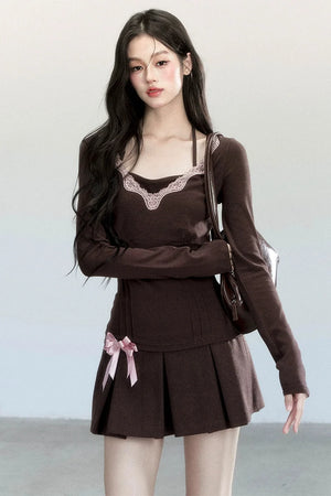 Hazelnut Lace Ballet Base Layer Top