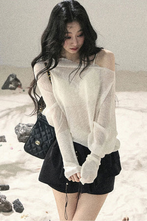 Hazy Mist Off-Shoulder Top Set-Up