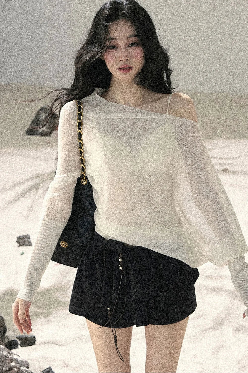 Hazy Mist Off-Shoulder Top Set-Up
