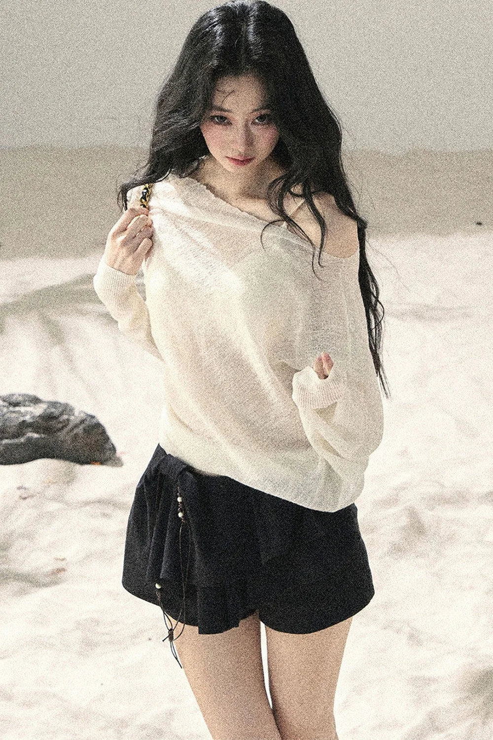 Hazy Mist Off-Shoulder Top Set-Up