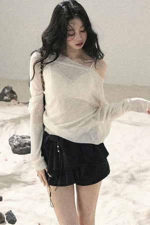 Hazy Mist Off-Shoulder Top Set-Up