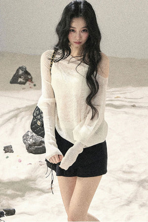 Hazy Mist Off-Shoulder Top Set-Up