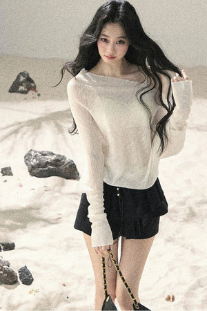 Hazy Mist Off-Shoulder Top Set-Up