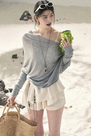 Hazy Mist Off-Shoulder Top Set-Up