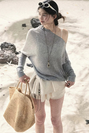 Hazy Mist Off-Shoulder Top Set-Up