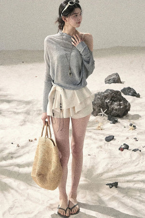 Hazy Mist Off-Shoulder Top Set-Up