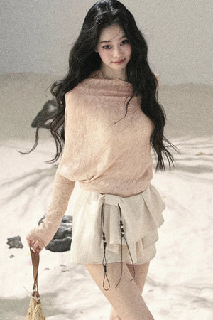 Hazy Mist Off-Shoulder Top Set-Up