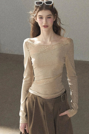 Hazy Skin Lace Hollow Out Top