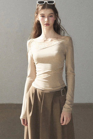 Hazy Skin Lace Hollow Out Top