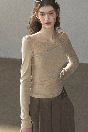 Hazy Skin Lace Hollow Out Top