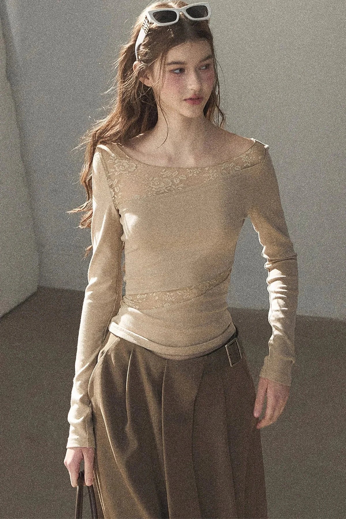 Hazy Skin Lace Hollow Out Top