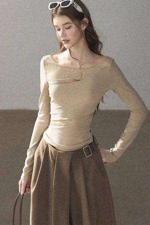 Hazy Skin Lace Hollow Out Top