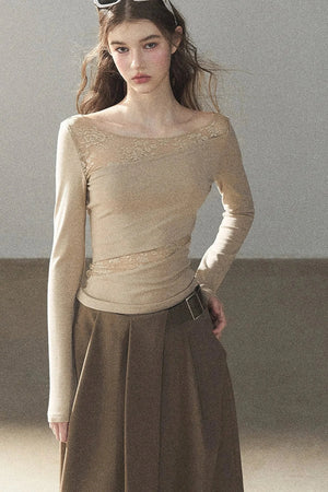 Hazy Skin Lace Hollow Out Top