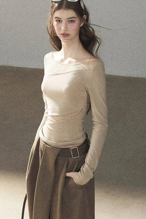 Hazy Skin Lace Hollow Out Top