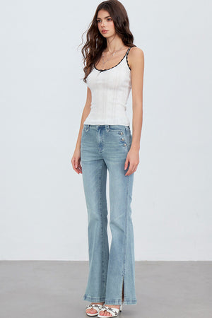 Heart Hollow Ruffle Knit Camisole And Cardigan Set-Up