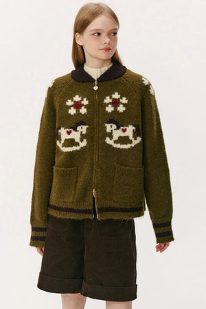 Heart Pony Knitted Cardigan