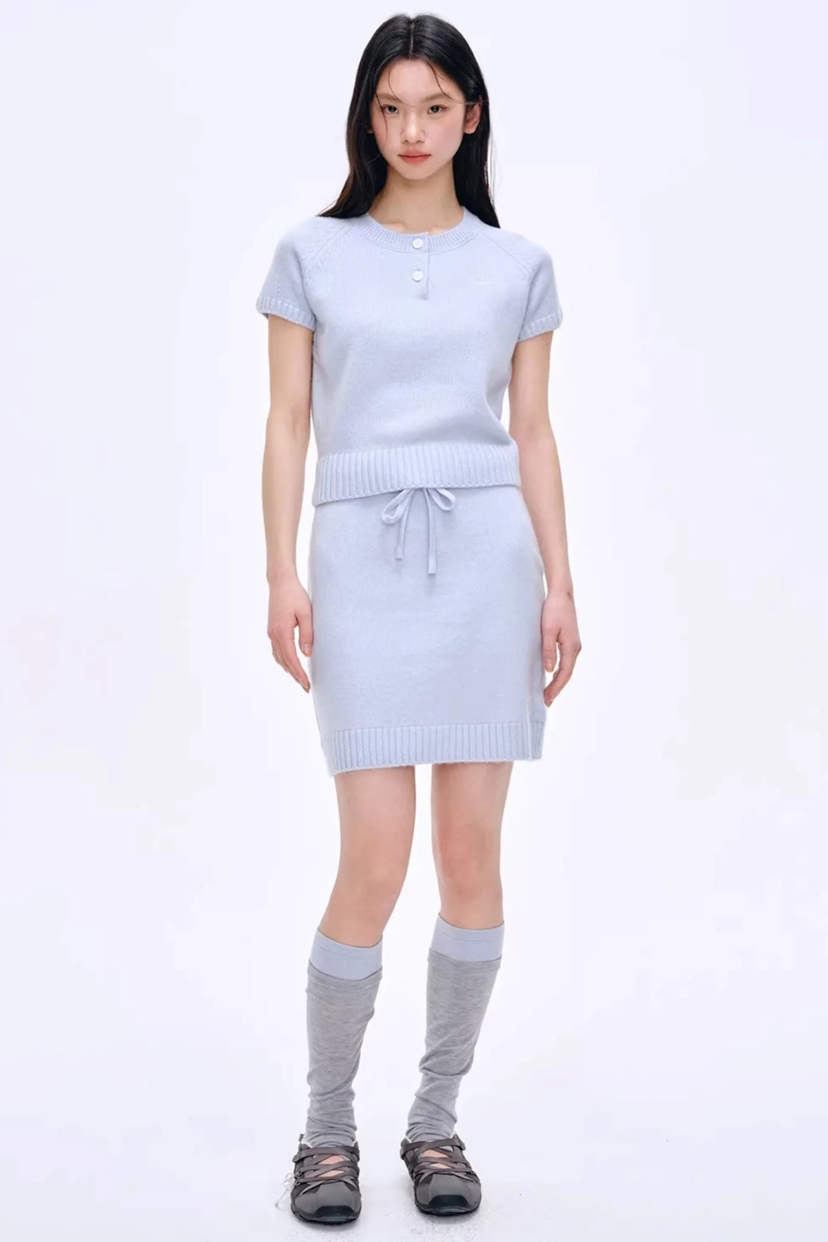 Heartbeat Dialogue Knit Skirt Set-Up