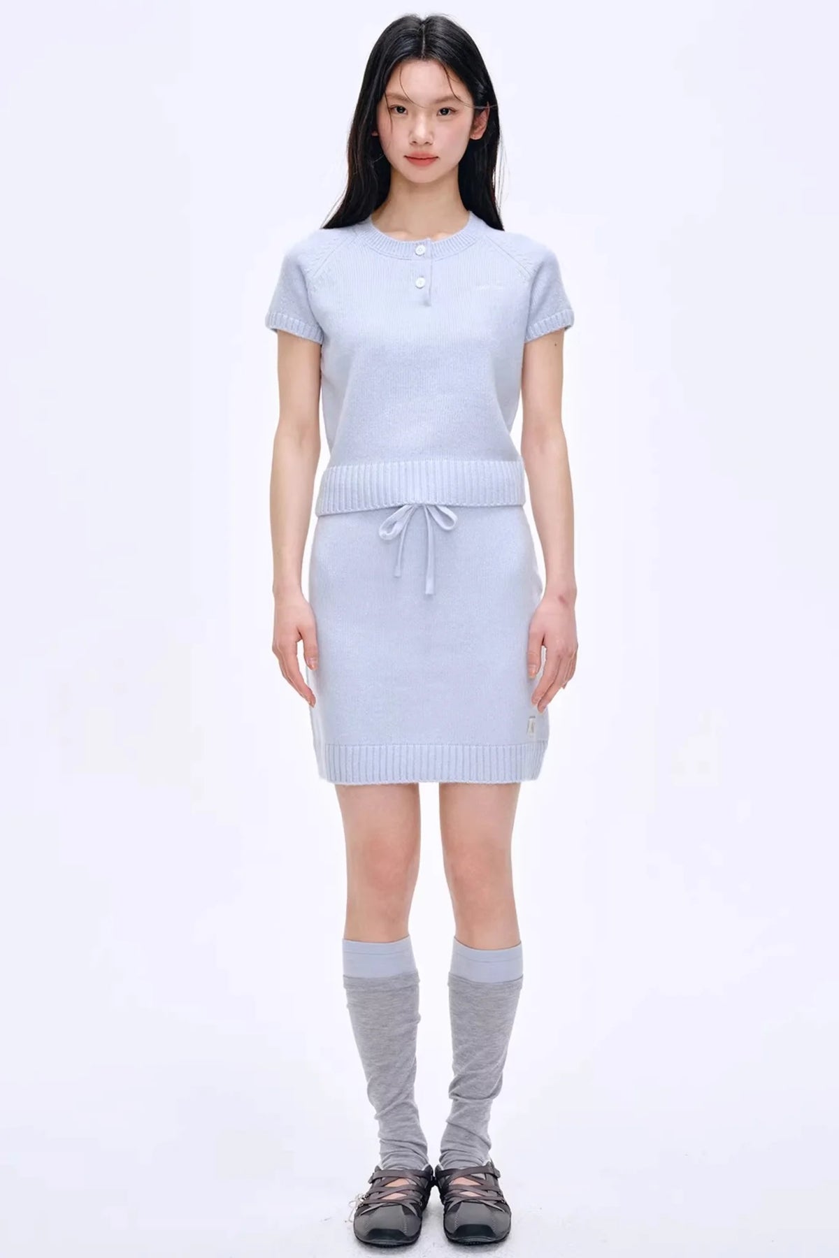 Heartbeat Dialogue Knit Skirt Set-Up