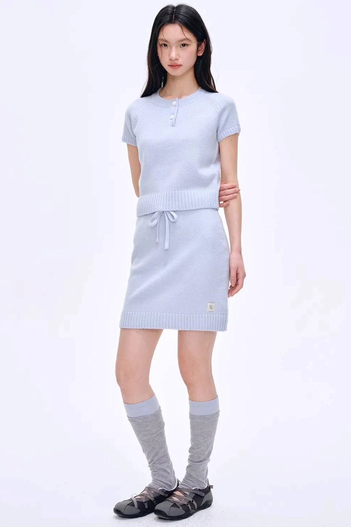 Heartbeat Dialogue Knit Skirt Set-Up