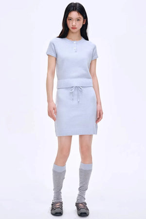 Heartbeat Dialogue Knit Skirt Set-Up