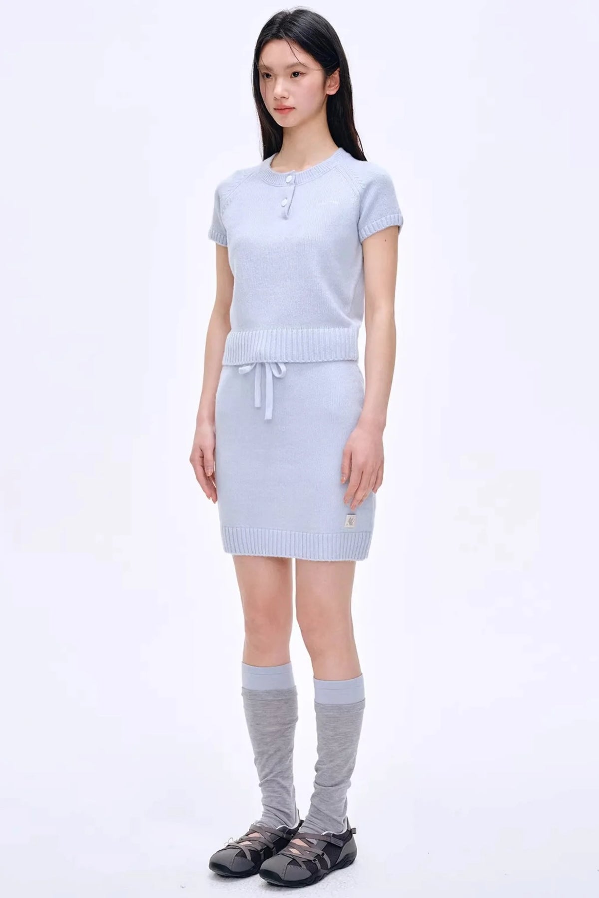 Heartbeat Dialogue Knit Skirt Set-Up