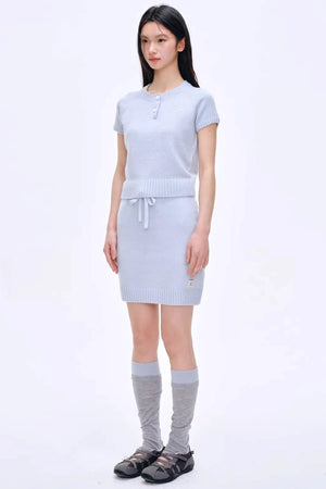 Heartbeat Dialogue Knit Skirt Set-Up