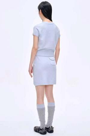 Heartbeat Dialogue Knit Skirt Set-Up