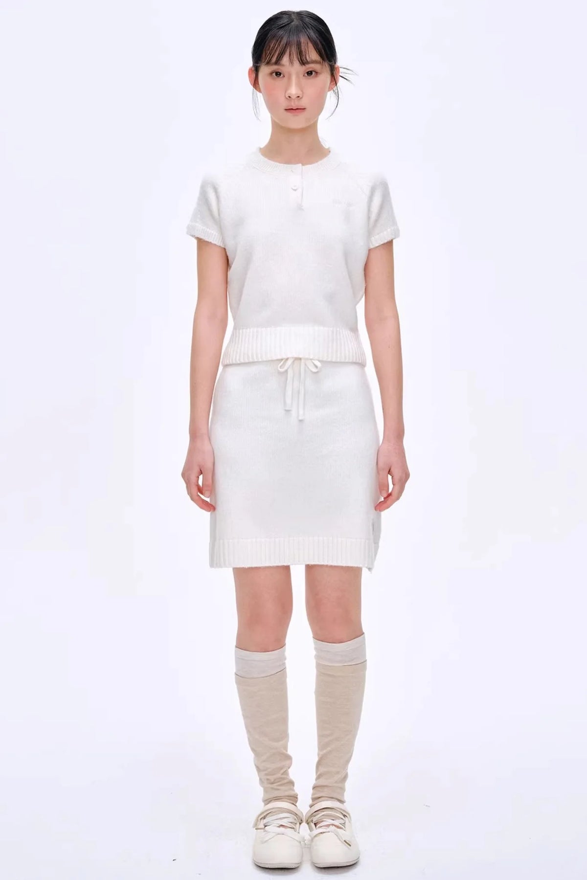 Heartbeat Dialogue Knit Skirt Set-Up