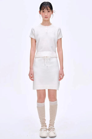Heartbeat Dialogue Knit Skirt Set-Up