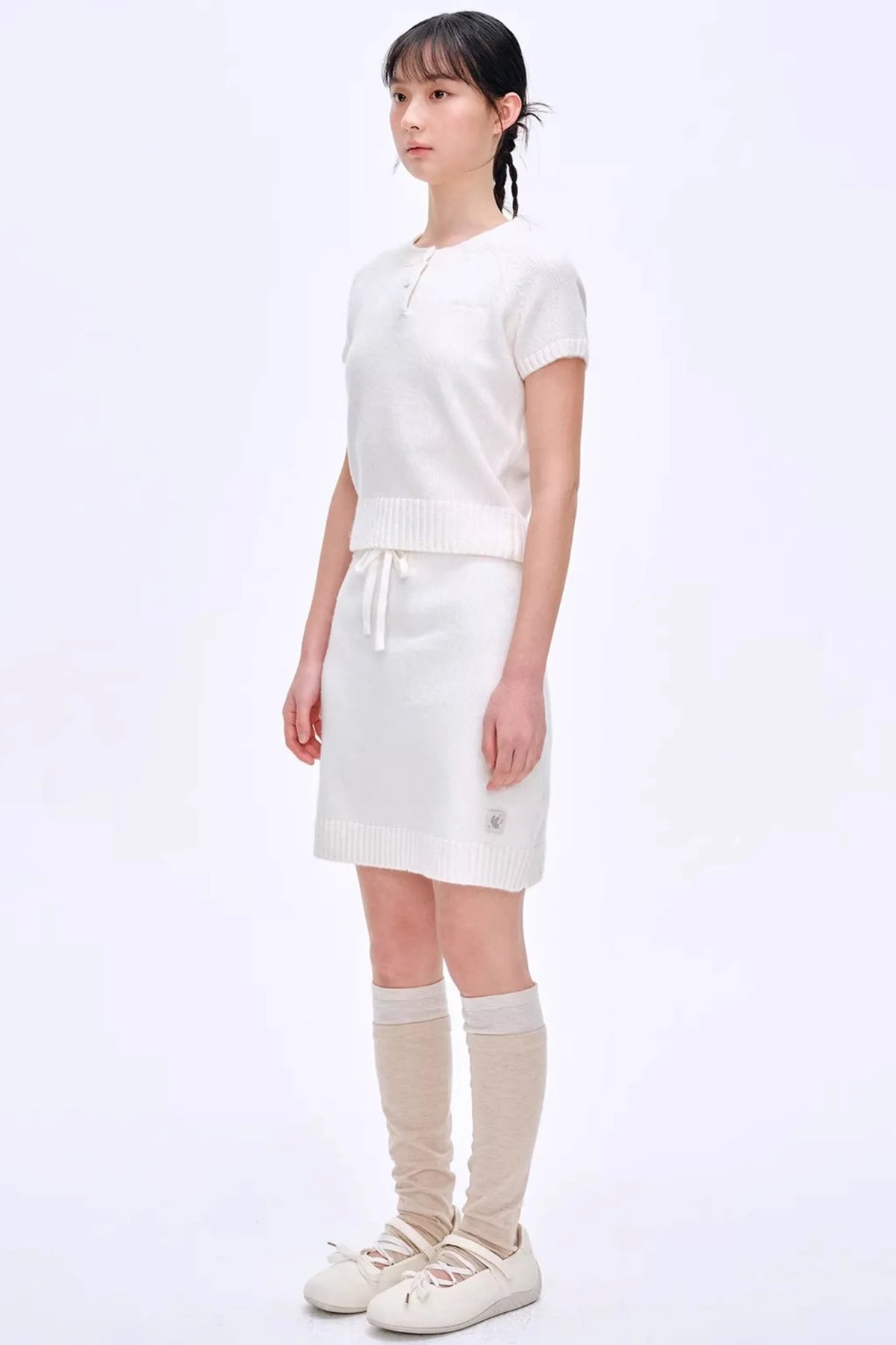Heartbeat Dialogue Knit Skirt Set-Up