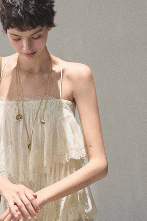 Heartbeat Lace Tiered Dress Camisole Set-Up