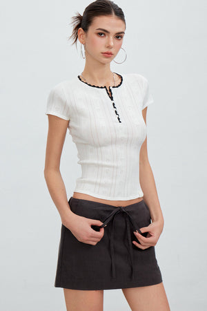 Heartbeat Ruffled Henley Top