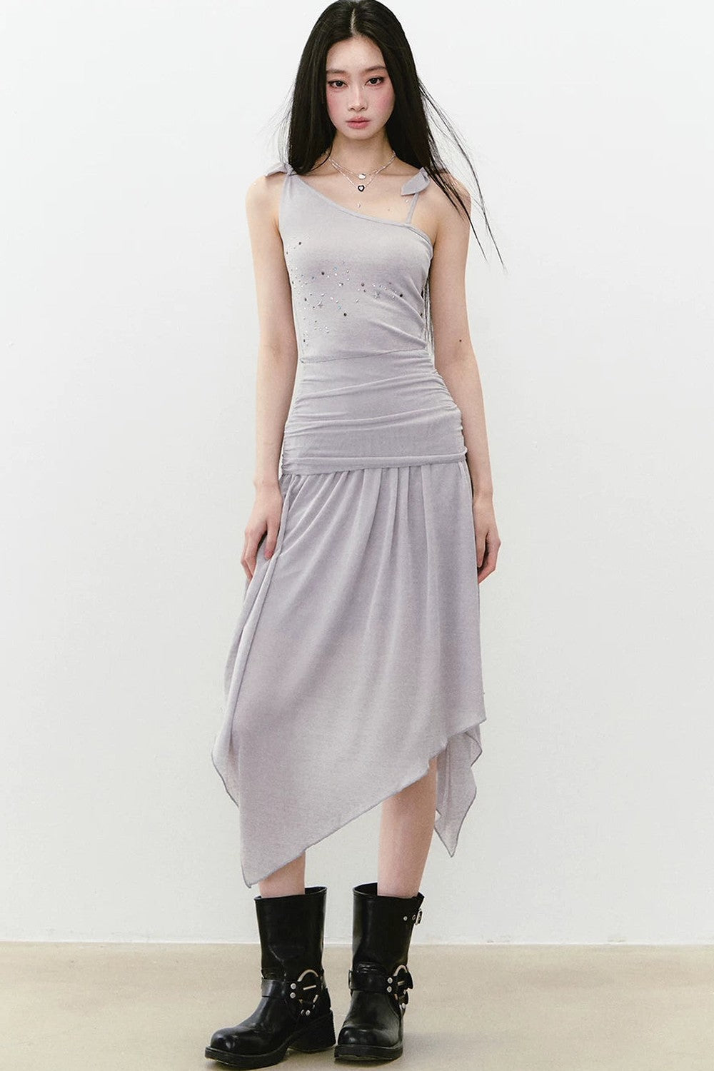 Heavy Beaded Irregular Dress