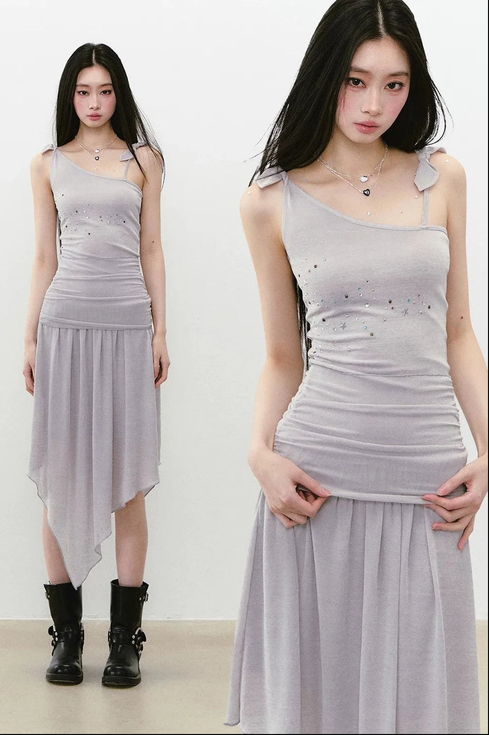 Heavy Beaded Irregular Dress