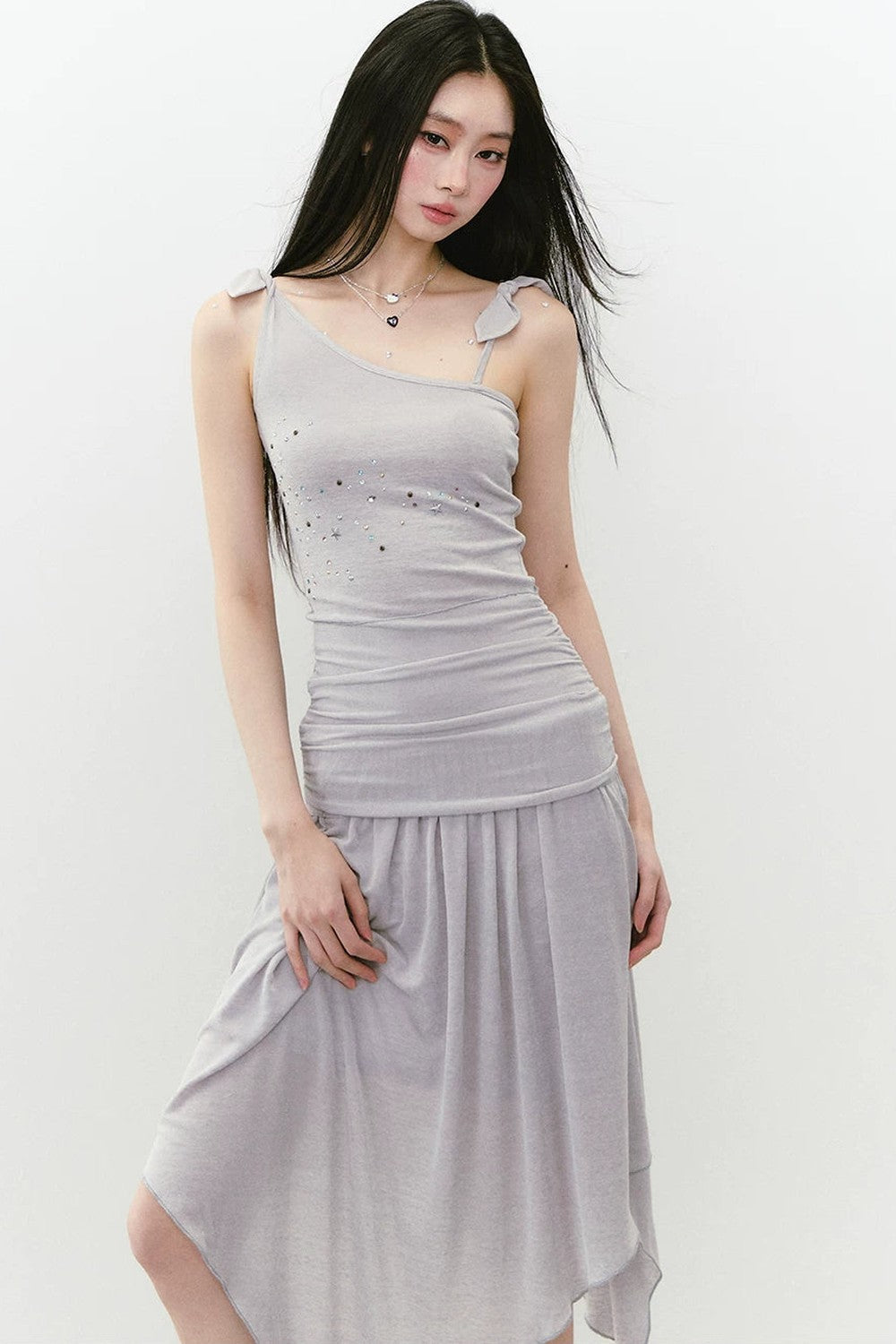 Heavy Beaded Irregular Dress