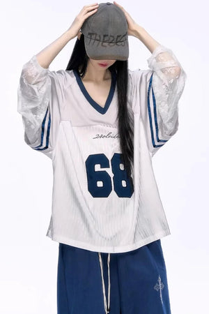 Heavy Embroidery Lace Jersey Top