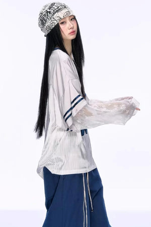 Heavy Embroidery Lace Jersey Top