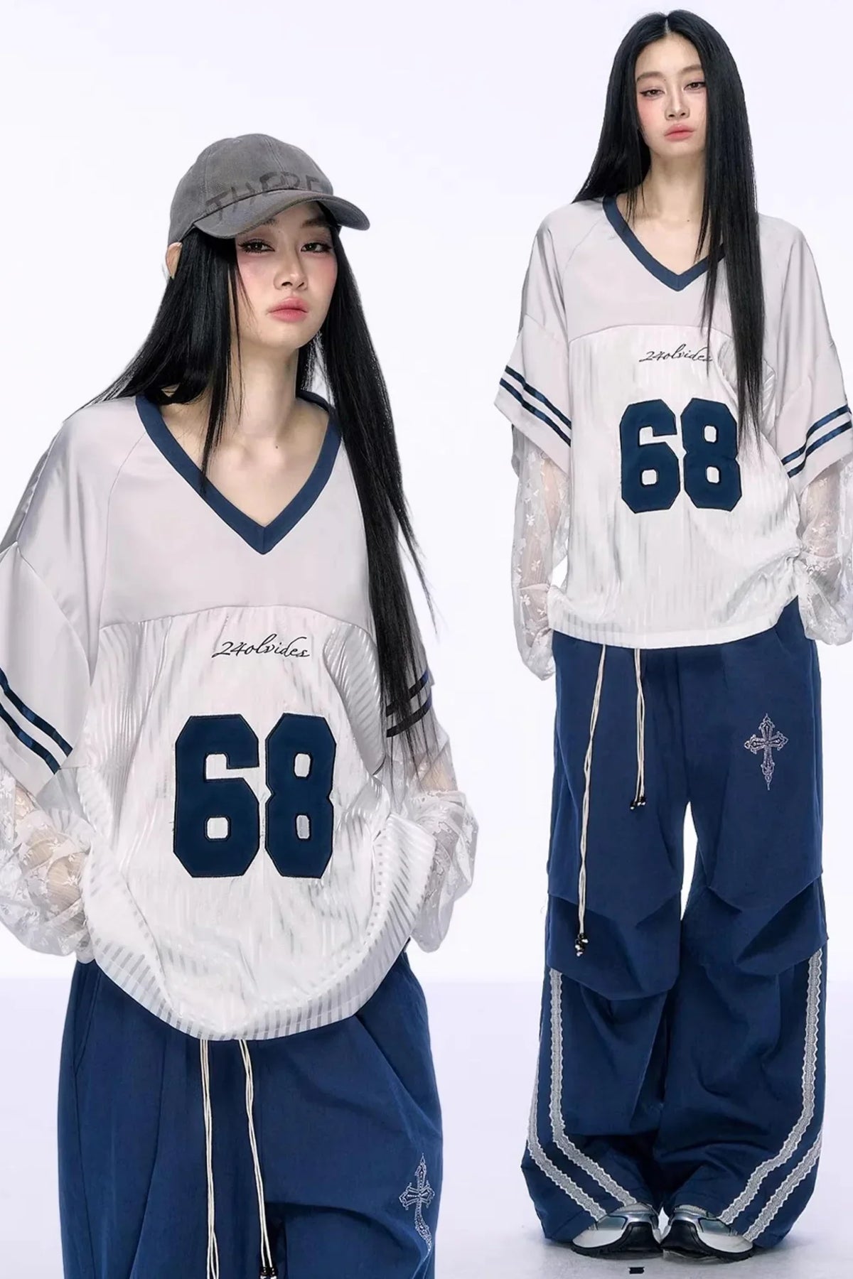 Heavy Embroidery Lace Jersey Top