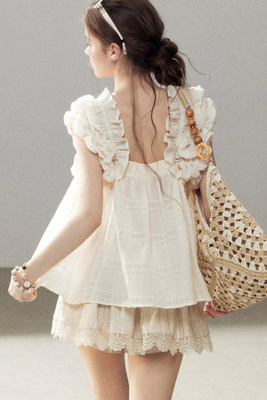 Heavy Embroidery Lace Mini Skirt