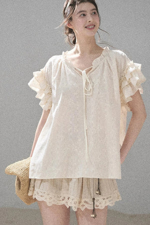 Heavy Embroidery Lace Mini Skirt