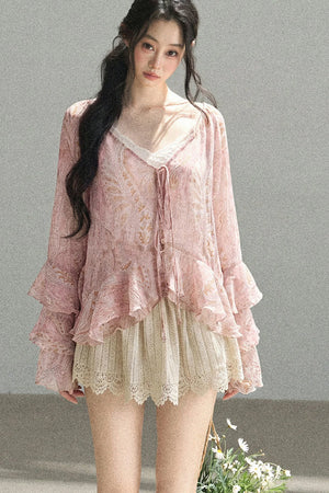 Heavy Embroidery Lace Mini Skirt