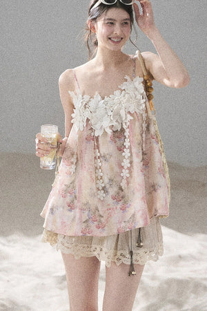 Heavy Embroidery Lace Mini Skirt