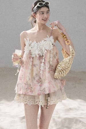 Heavy Embroidery Lace Mini Skirt