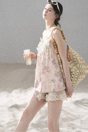 Heavy Embroidery Lace Mini Skirt