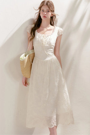 Heavy Embroidery Lace Patchwork Long Dress