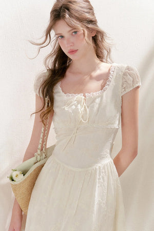 Heavy Embroidery Lace Patchwork Long Dress