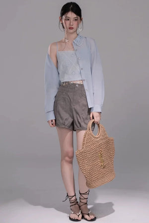 Heavy Embroidery Vest Set