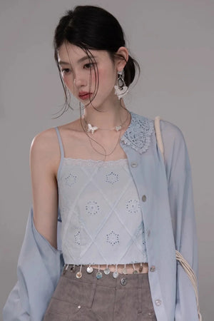 Heavy Embroidery Vest Set