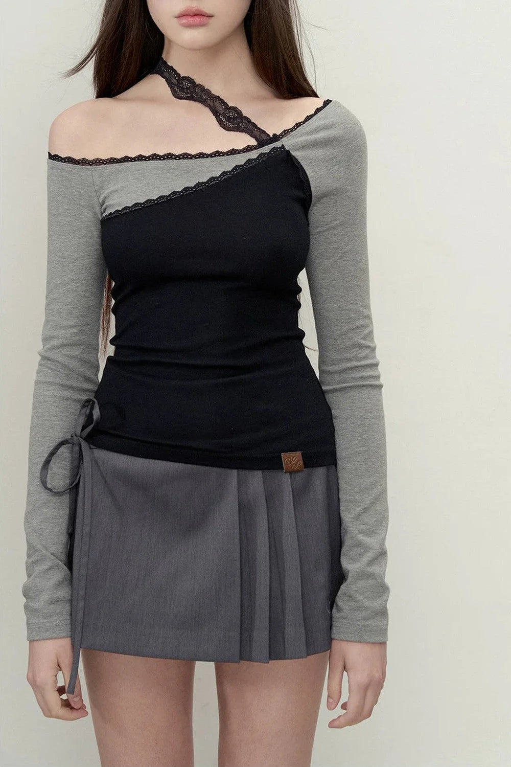 Heavy Lace Color-Block Top