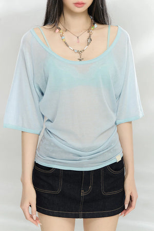 Heavyweight Lyocell Batwing Top